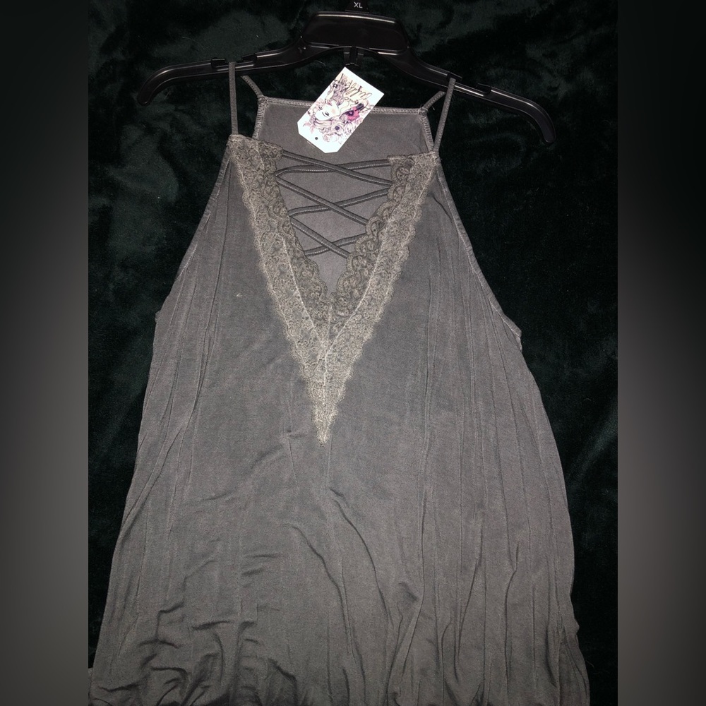 Lace up flowy tank